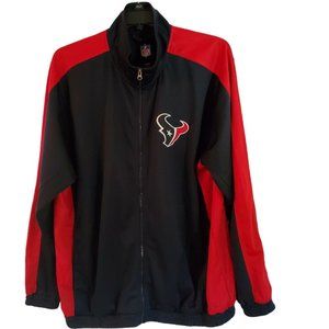 Houston Texans Full Zip Jacket Pockets Navy & Red